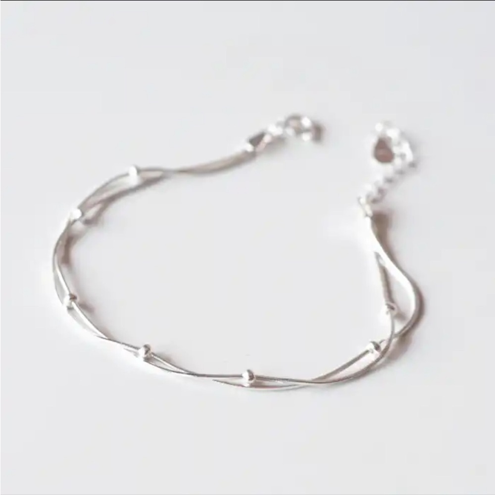NEW 925 Sterling Silver Simple Bead Bracelet